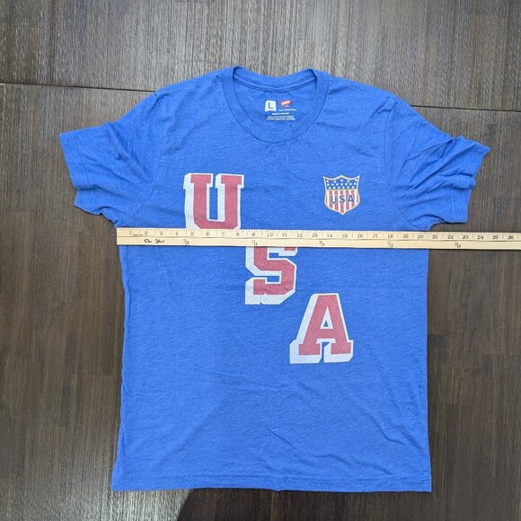 Streaker Sports | 1960 USA Hockey | Forgotten Miracle Large Blue T-Shirt - Picture 4 of 4